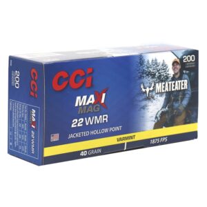 500rds of CCI Maxi-Mag MeatEater Special Edition 22 WMR Ammo 40 Grain Jacketed Hollow Point