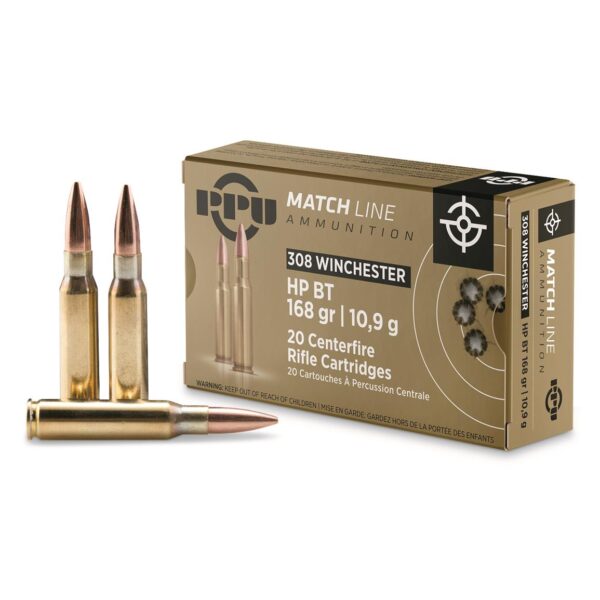 PPU, .308 Winchester, Match HPBT, 168 Grain