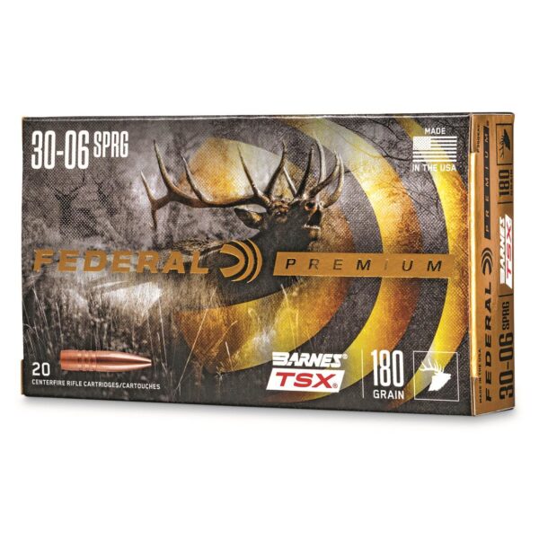 Federal Premium Barnes TSX, .30-06 Springfield, Triple-Shock X HP, 180 Grain Of 1000 Rounds