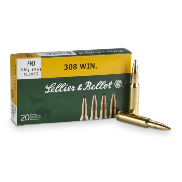 Sellier & Bellot .308 Winchester, FMJ, 147 Grain