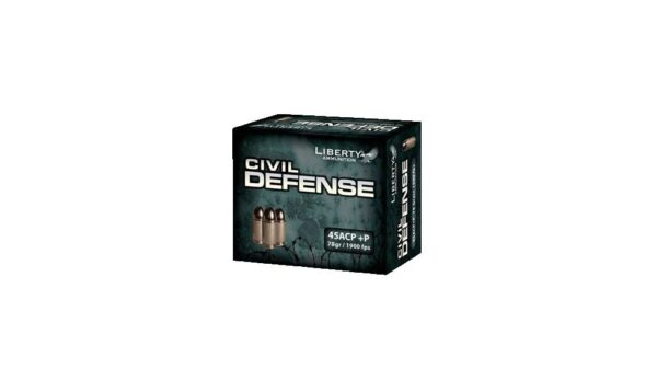 Liberty Ammunition Civil Defense .45 ACP +P 78 grain Hollow Point Brass Cased