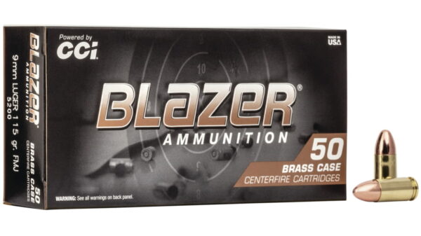 CCI Ammunition Blazer Brass 9mm Luger 115 grain Full Metal Jacket