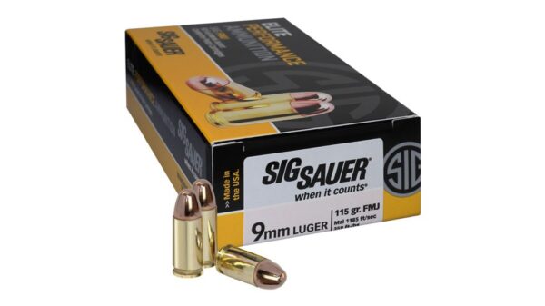 Sig Sauer Elite Ball 9mm Luger 115 grain Full Metal Jacket