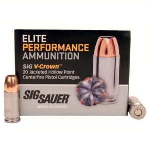 Sig Sauer V-Crown Ammo 9mm Luger 147 grain Jacketed Hollow Point Brass Cased