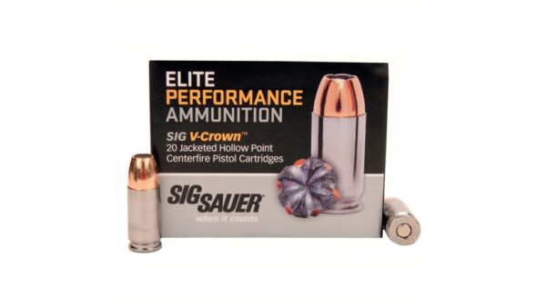 Sig Sauer V-Crown Ammo 9mm Luger 147 grain Jacketed Hollow Point Brass Cased