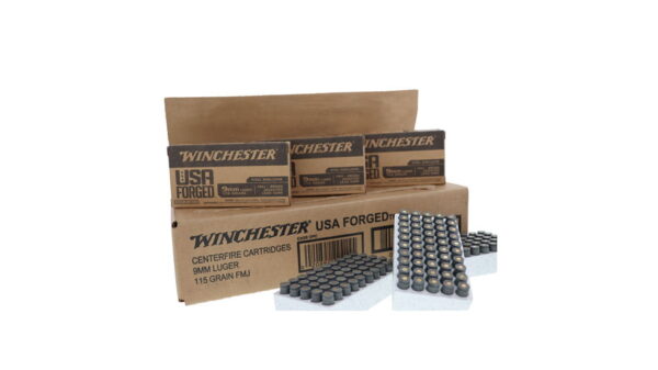 Winchester USA HANDGUN FORGED 9mm Luger 115 grain Full Metal Jacket Steel Cased