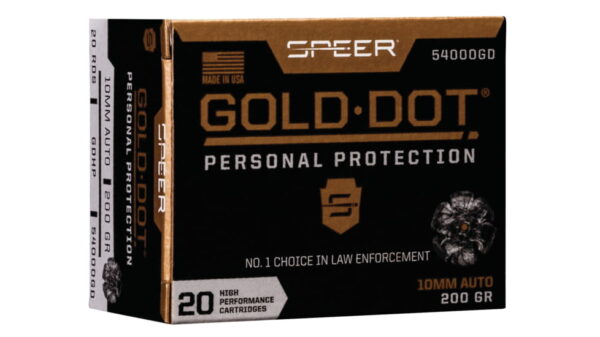 Speer Gold Dot 10mm Auto 200 grain Gold Dot Hollow Point